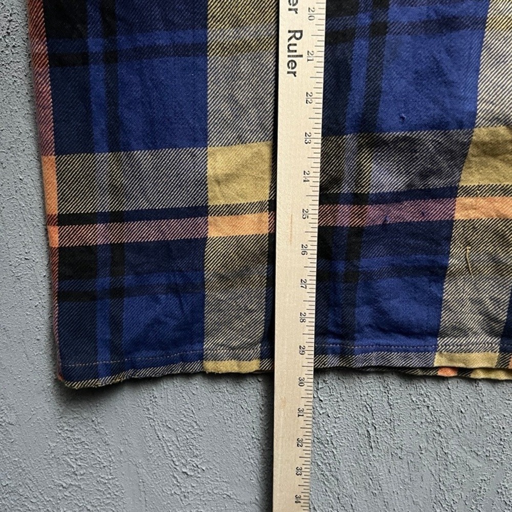 Vintage Quiksilver 1/4 Zip Flannel Shirt Mens Large Blue 1990s Plaid - Picture 6 of 7